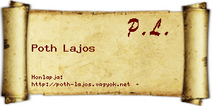 Poth Lajos névjegykártya